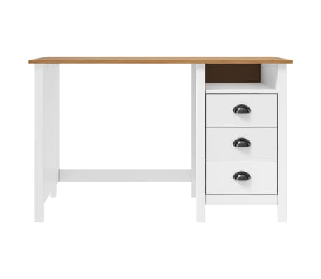 vidaXL Escritorio Hill con 3 cajones madera de pino 120x50x74 cm