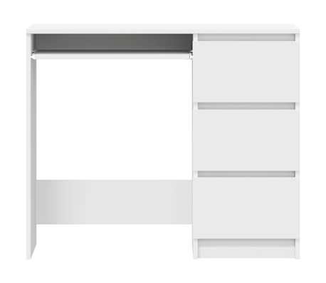 vidaXL Escritorio de madera contrachapada blanco 90x45x76 cm