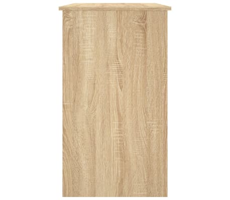 vidaXL Desk White and sonoma oak Engineered wood Small Drawers Desk