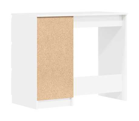 vidaXL Escritorio de madera contrachapada blanco brillo 90x45x76 cm