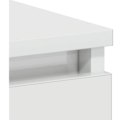 vidaXL Escritorio de madera contrachapada blanco brillo 90x45x76 cm