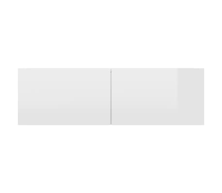vidaXL Mueble TV madera contrachapada blanco brillante 100x30x30 cm