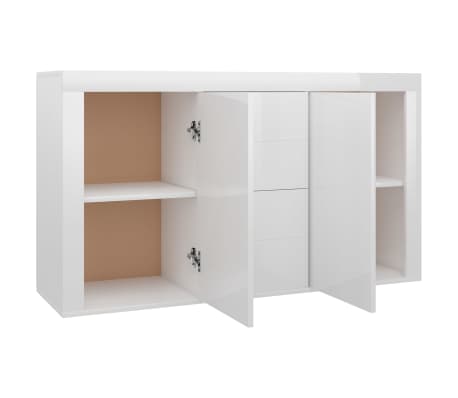 vidaXL Buffet Blanc brillant 120x36x69 cm Bois d’ingénierie