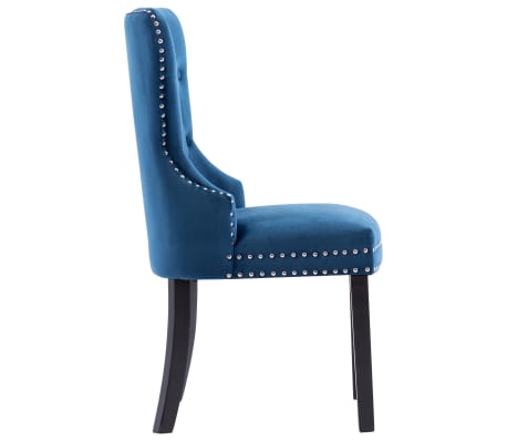 vidaXL Chaises à manger lot de 2 bleu velours