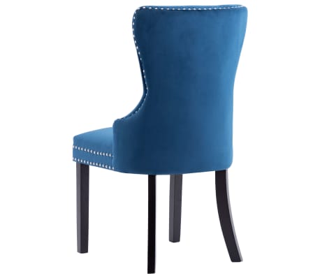 vidaXL Chaises à manger lot de 2 bleu velours