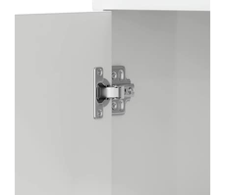 vidaXL Armario baño madera contrachapada blanco brillo 30x30x183,5 cm