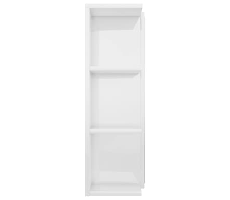 vidaXL Armario espejo baño contrachapada blanco brillo 80x20,5x64 cm