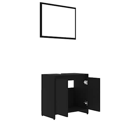 vidaXL Conjunto de muebles de baño madera contrachapada negro