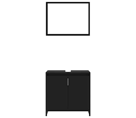 vidaXL Conjunto de muebles de baño madera contrachapada negro