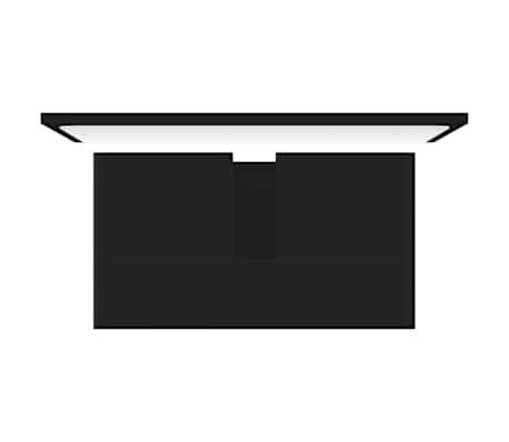 vidaXL Conjunto de muebles de baño madera contrachapada negro
