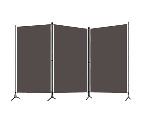 vidaXL Biombo divisor de 3 paneles gris antracita 260x180 cm