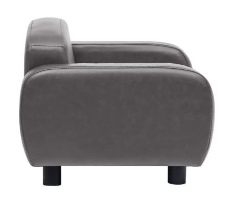vidaXL Sofá para perros cuero sintético gris 80x50x40 cm
