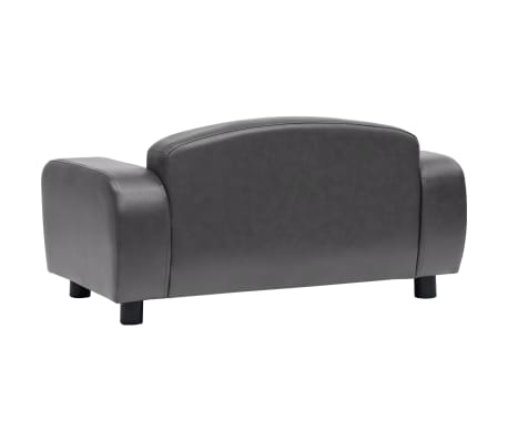 vidaXL Sofá para perros cuero sintético gris 80x50x40 cm