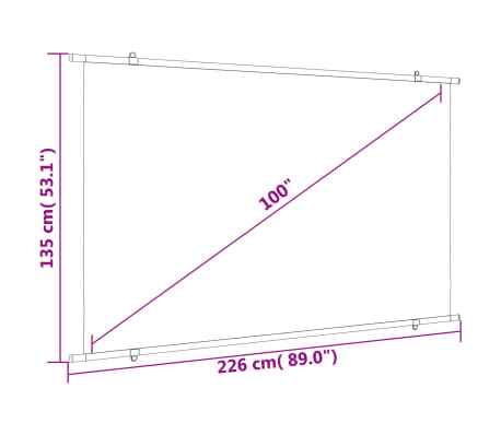 vidaXL Pantalla de proyección 100" 16:9