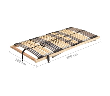vidaXL Cama somier eléctrico de láminas sin colchón 7 zonas 100x200 cm
