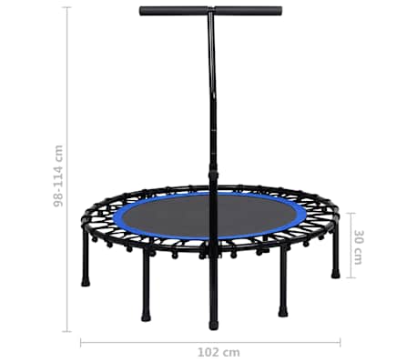 vidaXL Cama elástica fitness con asa 102 cm