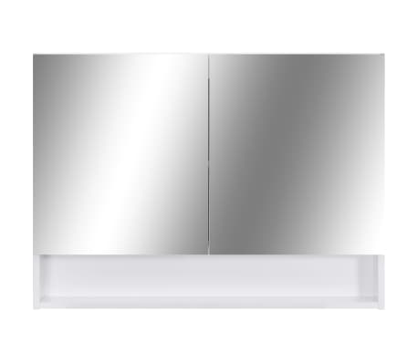 vidaXL Armario de baño con espejo MDF blanco 80x15x60 cm