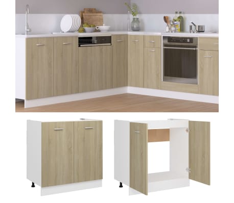 vidaXL Armario inferior de fregadero madera ingeniería 80x46x81,5cm