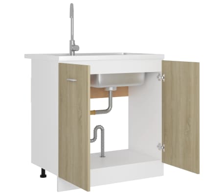 vidaXL Armario inferior de fregadero madera ingeniería 80x46x81,5cm