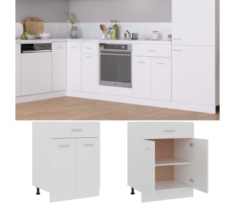 vidaXL Armario inferior de cocina cajón “Lyon” blanco