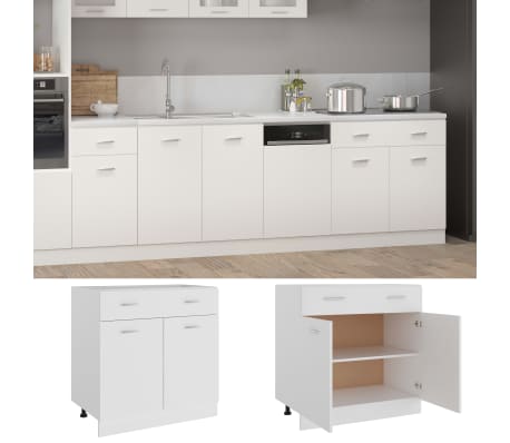 vidaXL Armoire de plancher à tiroir "Lyon" Blanc 80x46x81,5cm