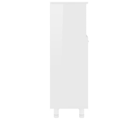 vidaXL Armario de baño madera contrachapada blanco brillo 30x30x95 cm