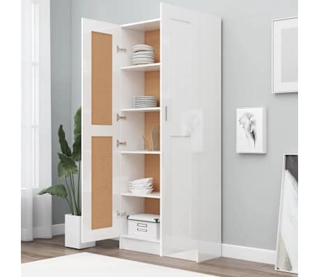 vidaXL Bibliothèque Blanc brillant 82,5x30,5x185,5cm Bois d'ingénierie