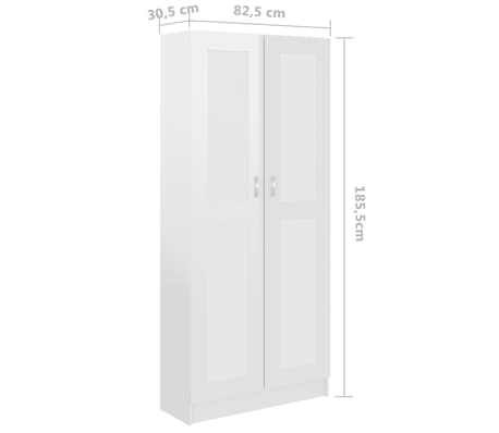 vidaXL Bibliothèque Blanc brillant 82,5x30,5x185,5cm Bois d'ingénierie