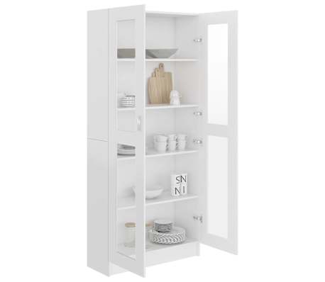 vidaXL Armoire à vitrine Blanc 82,5x30,5x185,5 cm Bois d'ingénierie