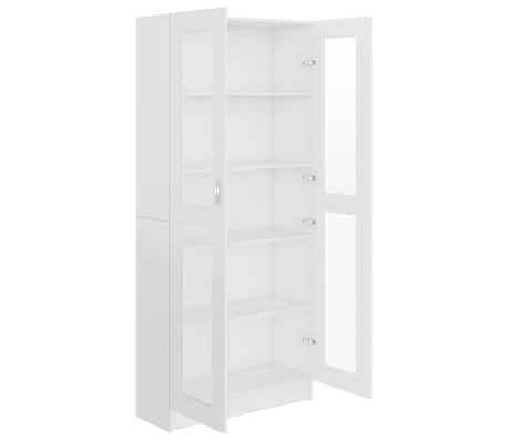 vidaXL Armoire à vitrine Blanc 82,5x30,5x185,5 cm Bois d'ingénierie