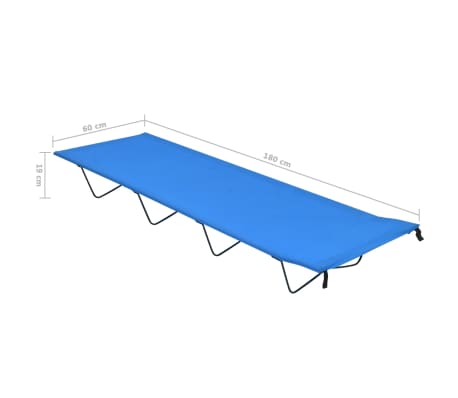 vidaXL Cama de camping tela Oxford y acero azul 180x60x19 cm
