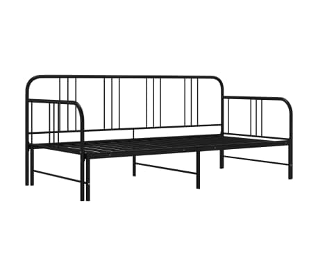 vidaXL Estructura sofá cama extraíble sin colchón metal negro 90x200cm