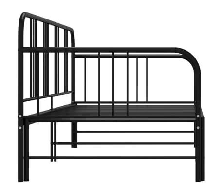 vidaXL Estructura sofá cama extraíble sin colchón metal negro 90x200cm