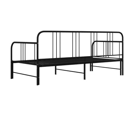 vidaXL Estructura sofá cama extraíble sin colchón metal negro 90x200cm