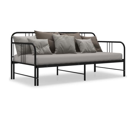 vidaXL Estructura sofá cama extraíble sin colchón metal negro 90x200cm