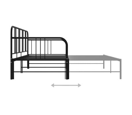 vidaXL Estructura sofá cama extraíble sin colchón metal negro 90x200cm