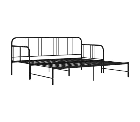vidaXL Estructura sofá cama extraíble sin colchón metal negro 90x200cm
