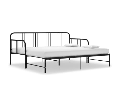vidaXL Estructura sofá cama extraíble sin colchón metal negro 90x200cm