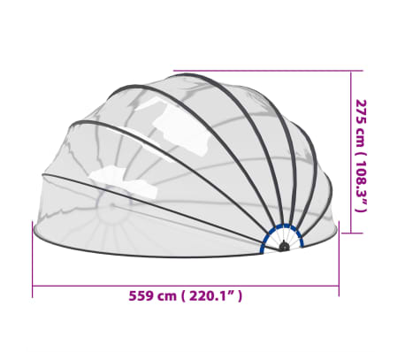 vidaXL Cubierta capota de piscina 559x275 cm