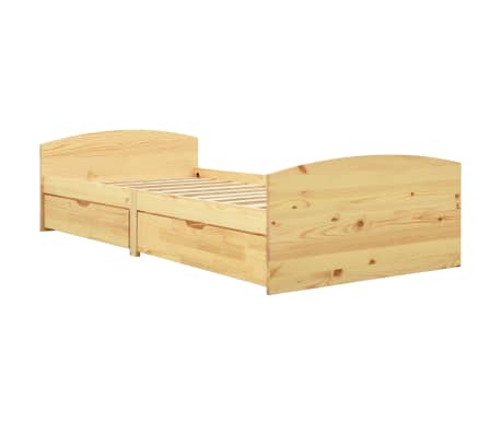 vidaXL Cadre de lit avec 2 tiroirs Bois de pin massif 90x200 cm