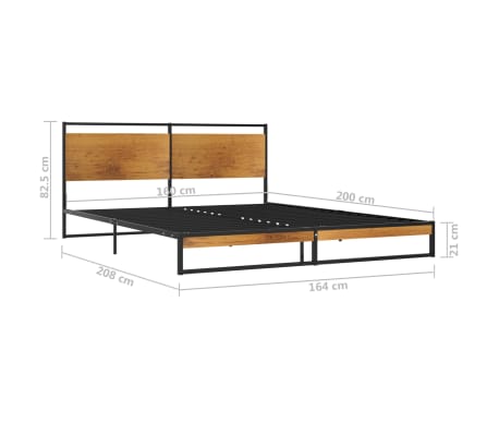 vidaXL Cadre de lit sans matelas métal 160x200 cm