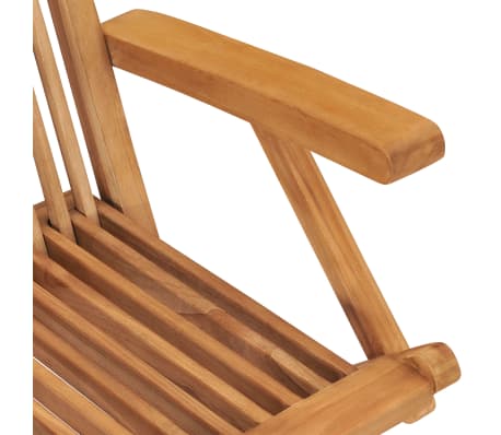 vidaXL Sillas de jardín plegables 3 unidades madera maciza de teca