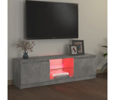 vidaXL Mueble de TV con luces LED gris hormigón 120x30x35,5 cm