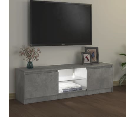 vidaXL Mueble de TV con luces LED gris hormigón 120x30x35,5 cm