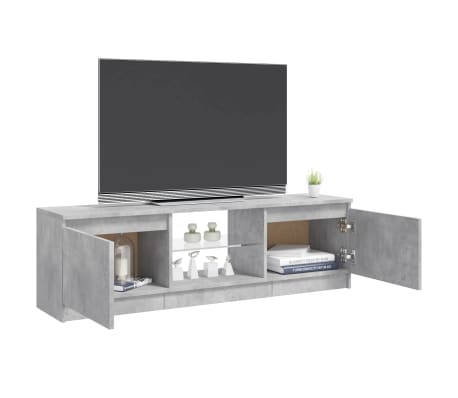 vidaXL Mueble de TV con luces LED gris hormigón 120x30x35,5 cm