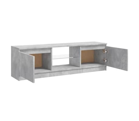 vidaXL Mueble de TV con luces LED gris hormigón 120x30x35,5 cm