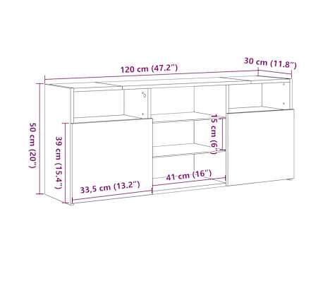 vidaXL Mueble para TV con luces LED blanco 120x30x50 cm