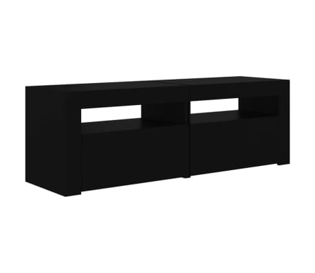 vidaXL Mueble de TV con luces LED negro 120x35x40 cm