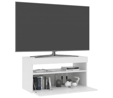 vidaXL Mueble de TV con luces LED blanco 75x35x40 cm
