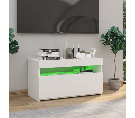 vidaXL Mueble de TV con luces LED blanco 75x35x40 cm